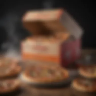 A delivery box filled with steaming hot pizzas ready for delivery