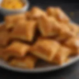 Golden crispy pizza rolls on a plate