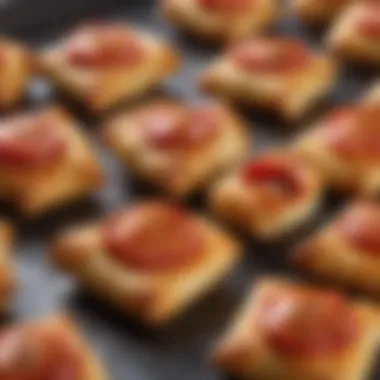 Sizzling hot pizza rolls straight from the fryer