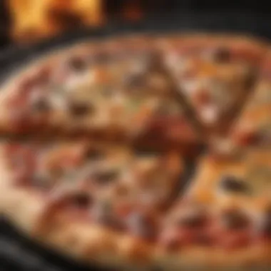 Sizzling BBQ Pizza A sizzling BBQ grill with a freshly placed pizza on it