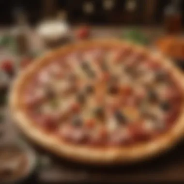 A celebratory pizza feast with diverse toppings
