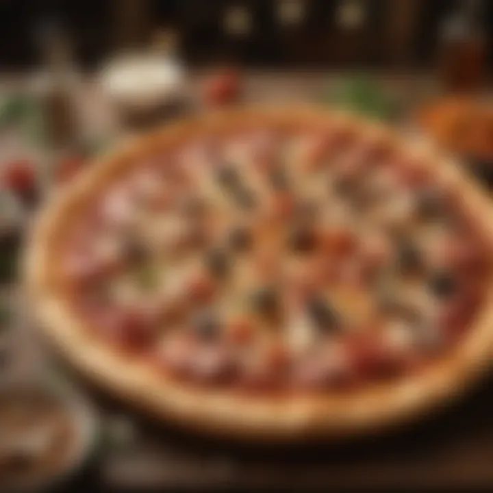 A celebratory pizza feast with diverse toppings