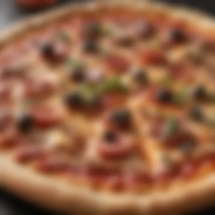 Close-up of a gourmet pizza with fresh ingredients