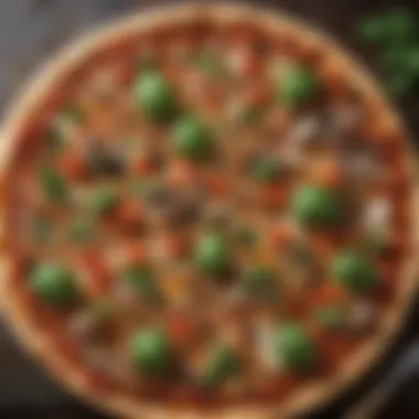 Freshly Baked Large Veggie Pizza A freshly baked large veggie pizza with herbs and spices