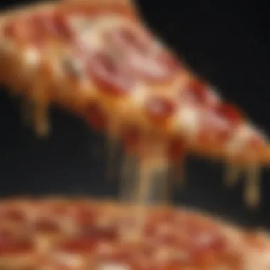 SliceFeast Discounts Abstract representation of a pizza slice morphing into a coupon