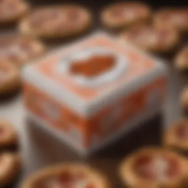 Artistic representation of the Little Caesars pizza box showcasing its distinctive design elements.