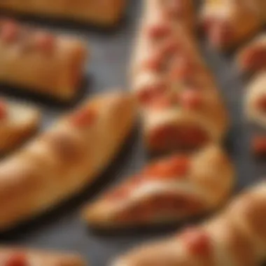 Fresh Ingredients in Little Caesars Stromboli A close-up of the ingredients used in Little Caesars Stromboli, emphasizing freshness.