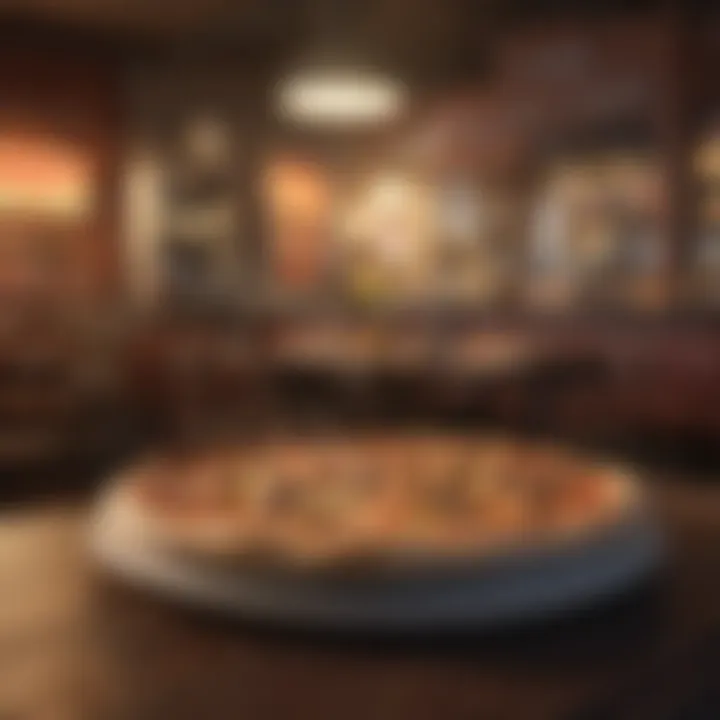 A cozy pizza restaurant setting with a warm ambiance