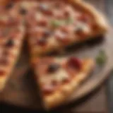 A delicious slice of gourmet pizza with fresh ingredients