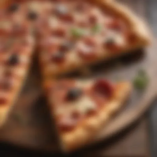 A delicious slice of gourmet pizza with fresh ingredients