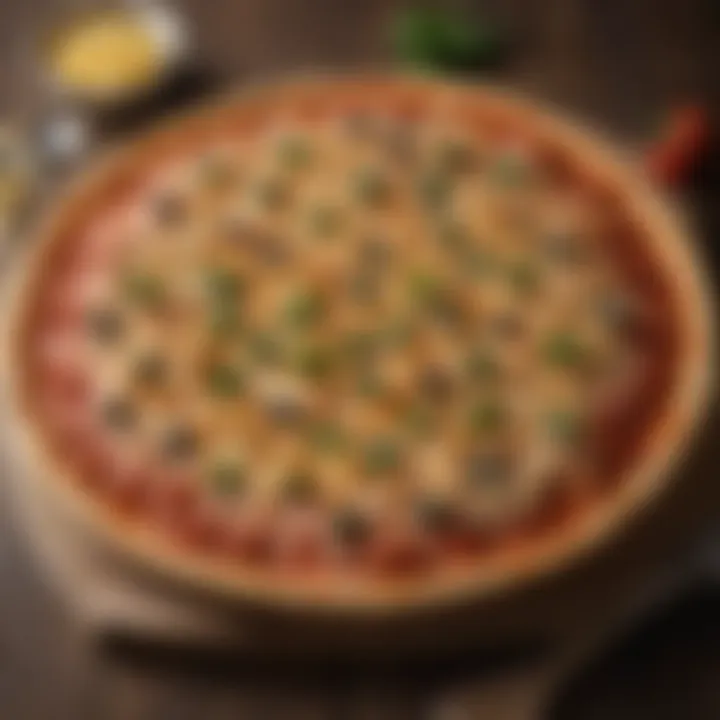 A delicious pizza topped with macaroni and a blend of fresh ingredients