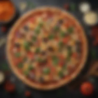 A freshly baked gluten-free pizza topped with colorful vegetables and cheese