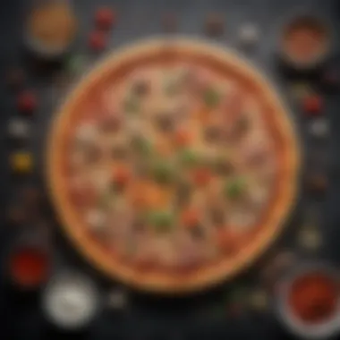 A display of essential gluten-free pizza toppings and sauces arranged artistically