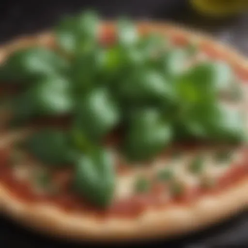 A close-up of fresh basil leaves highlighting natural greenery