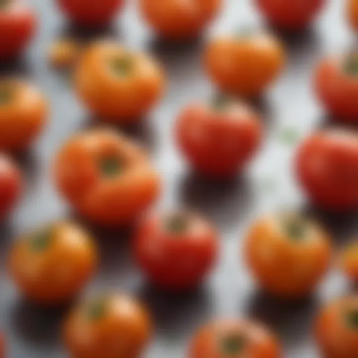 An array of vibrant tomatoes showcasing their rich colors