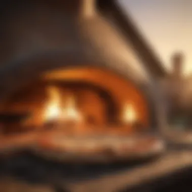 Firing Up the Traditional Oven Wood-fired pizza oven at sunset