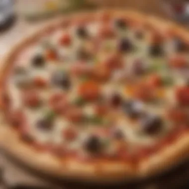 Restaurant-Quality Presentation Sliced gourmet pizza with bubbling cheese and fresh toppings