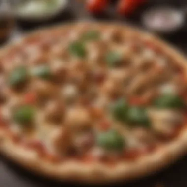 Delightful Ingredients for Chicken Pizza Fresh ingredients for chicken pizza including vegetables and spices