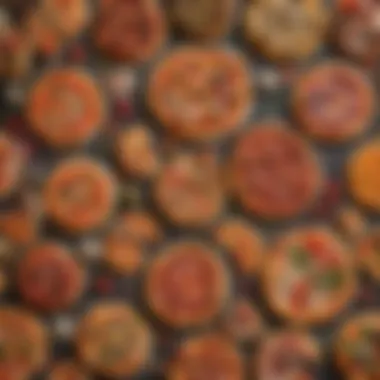 Colorful Toppings for Pizza Customization A variety of colorful toppings laid out for personal pizza customization