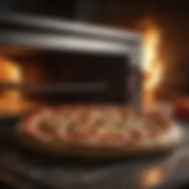 An oven set at the perfect temperature for baking pizza