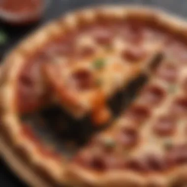 A beautifully plated pizza topped with a generous layer of homemade sauce.