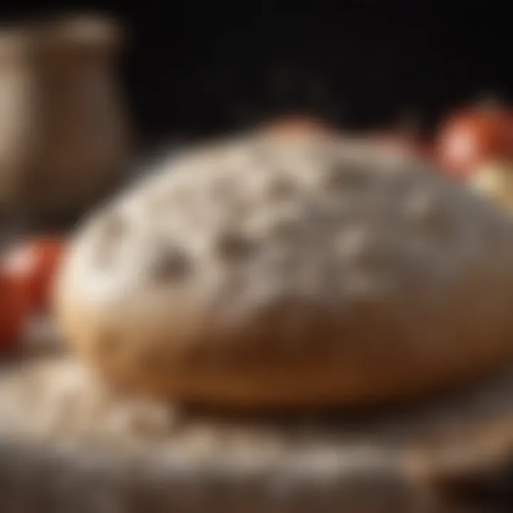 A close-up of high-quality flour and yeast for pizza dough.