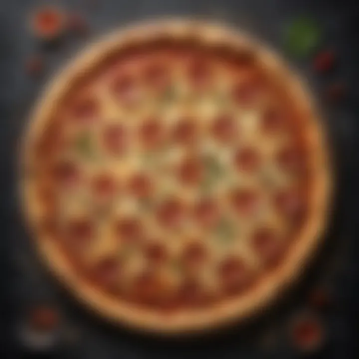 A perfectly baked pizza showcasing a golden crust