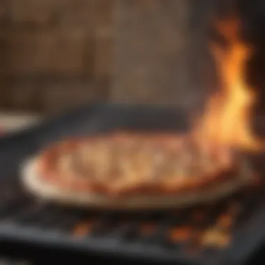 Preheating the Pizza Stone on the Grill Pizza stone heating on the grill