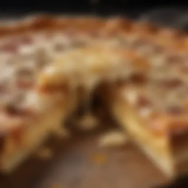 Indulgent and creamy cheese layer on Mama Cozzi pizza Melting gooey cheese on Mama Cozzi pizza
