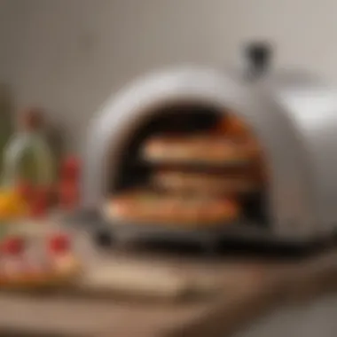 Minimalist mini pizza oven showcasing advanced technology