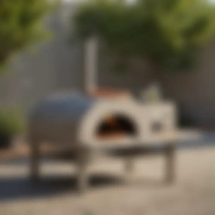Minimalist Concrete Pizza Oven Table