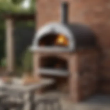 Sleek Sophistication: Minimalist Steel Ooni Pizza Table with Brick Oven Minimalist Steel Ooni Pizza Table with Brick Oven