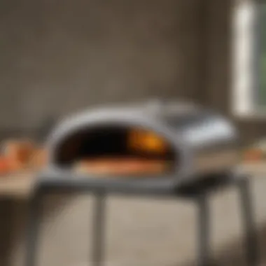 Contemporary Culinary Companion Modern portable pizza oven table with sleek design