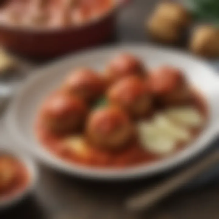 Mozzarella Stuffed Meatballs in Savory Tomato Sauce