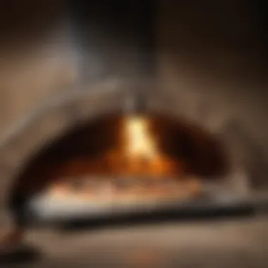 Neapolitan pizza being cooked in a wood-fired oven