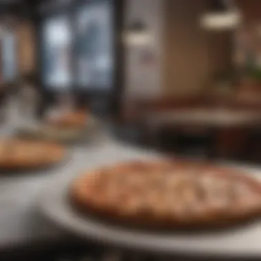 Dining Experience with New Haven Frozen Pizza A stylish dining setup featuring New Haven frozen pizza, emphasizing its appeal for contemporary cuisine lovers.