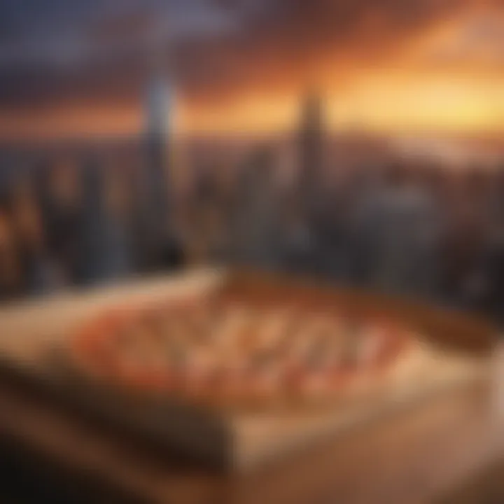 New York pizza box with iconic city skyline