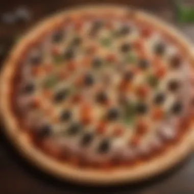 Diverse Toppings for Your Pizza An array of popular toppings for New Yorker style pizza ready to be chosen