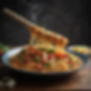 Innovative noodle dish with unique presentation