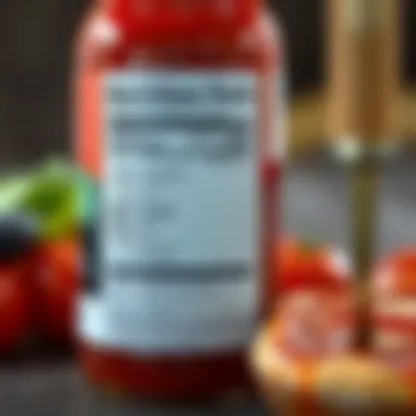 Nutritional facts label from a popular low carb pizza sauce
