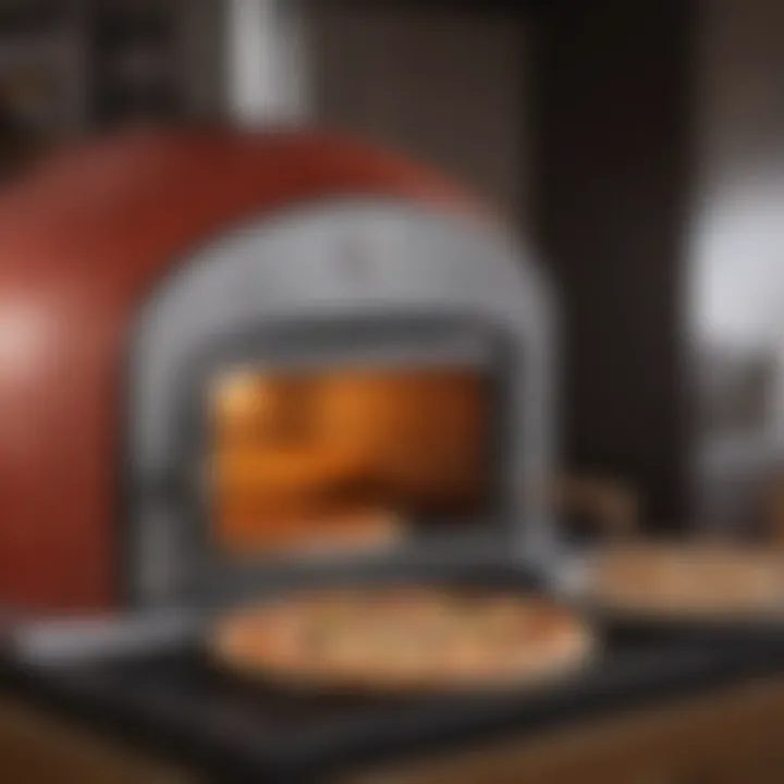 A close-up of the interior of an Ooni pizza oven showcasing its high-quality materials.