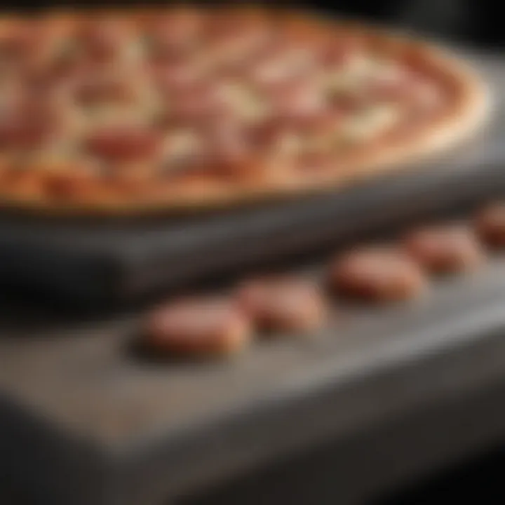 Close-up of materials used in constructing a pizza oven table, showcasing durability.
