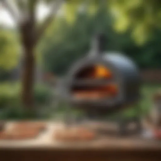 A beautifully designed outdoor pizza grill showcasing its features