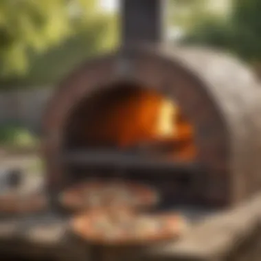 Aromatic Delights: Outdoor Pizza Oven Outdoor pizza oven with smoky aroma