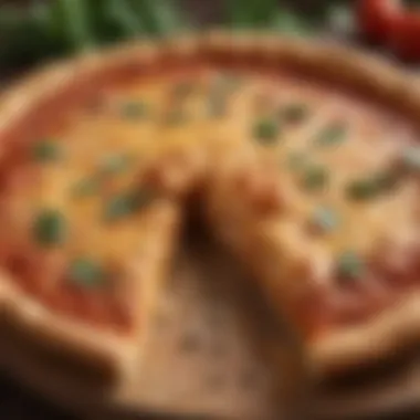 Nutritional Insights: Understanding Cheese Crust Composition Nutritional information displayed alongside a Pizza