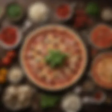 Fresh Ingredients Selection An array of fresh ingredients used for pizza at Paul’s Pizza Roma