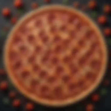 Creative depiction of a pepperoni pizza blending into a cultural mosaic