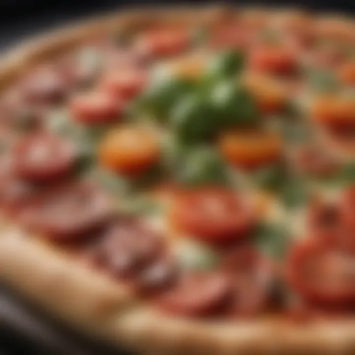 Fresh basil leaves and ripe tomatoes as pizza toppings