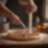 Artisan pizza dough rising on wooden surface