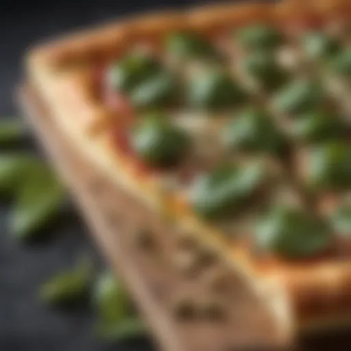 Mouthwatering Pesto Pizza Slice with Fresh Basil